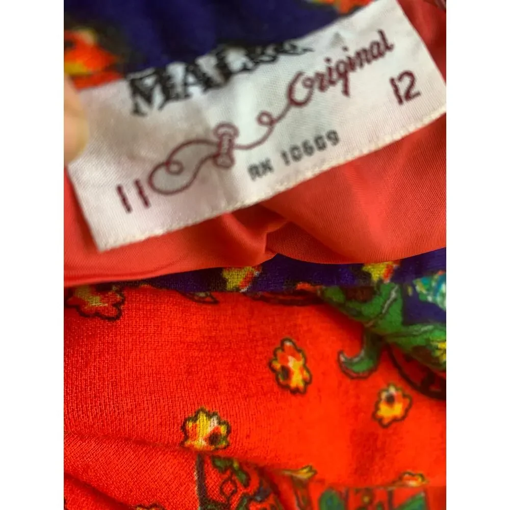 Vintage Malbe Original  Glitter Paisley Psychedellic Maxi Skirt - Picture 2 of 6